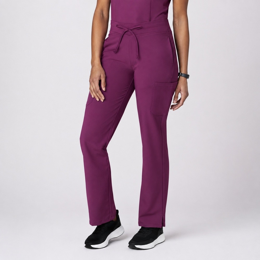 NEW Mandala Cargo Scrub Pants Plum Petite Equa-Tek Medical Nurse Healthcare